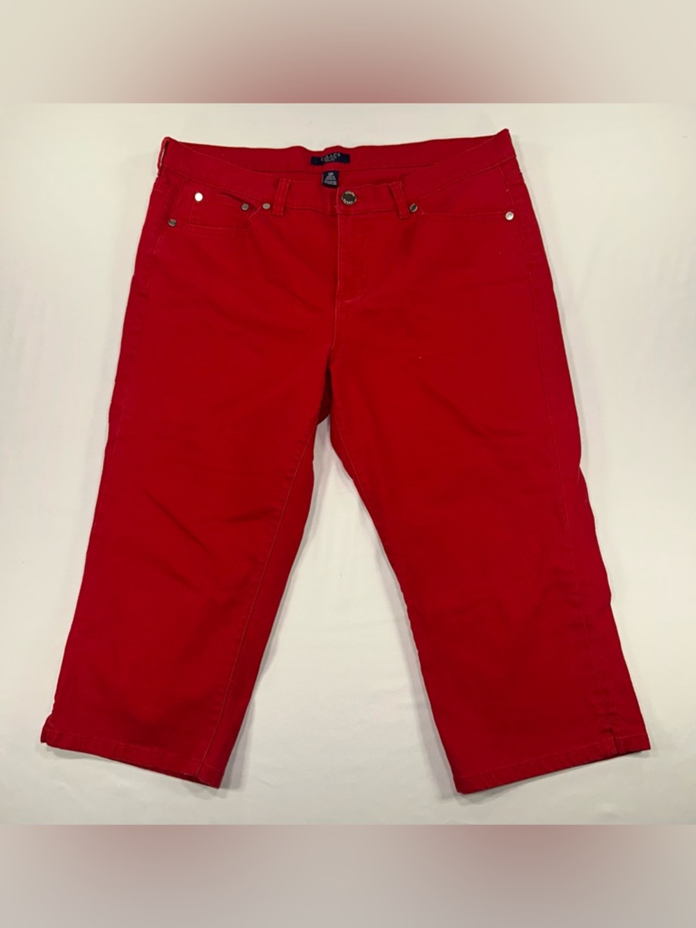 Chaps Red Capris Size 12 Petite Patriotic Americana